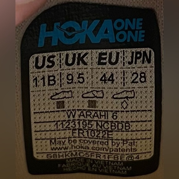 Hoka One One Arahi 6 Womens Sz 11 Running Shoes Nimbus Cloud Blanc de Blanc - Picture 11 of 12